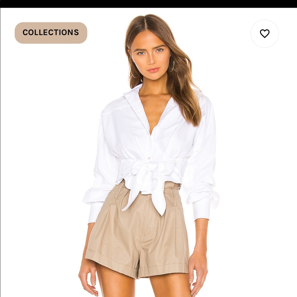 Marissa Webb tie front Oxford shirt